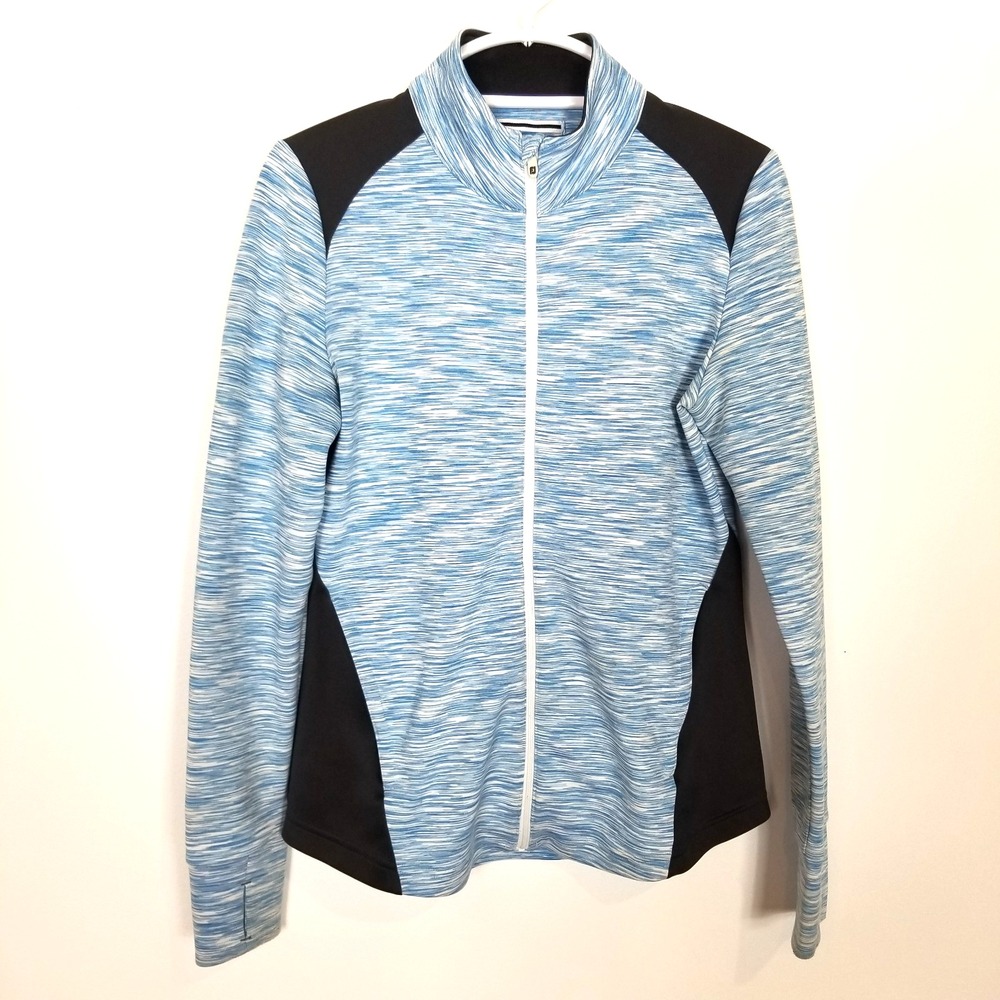 FootJoy Long Sleeves Full Zip Golf‎ Jacket Women Sz M Blue Black Athletic
